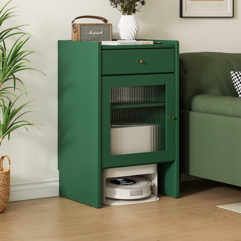 扫地机器人收纳柜基站实q木可移动客厅云鲸置物架沙发侧边收纳柜