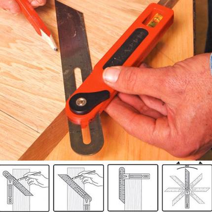 开普路KAPRO木工高精度活动角度尺多用水平划线T型角尺量角器工具