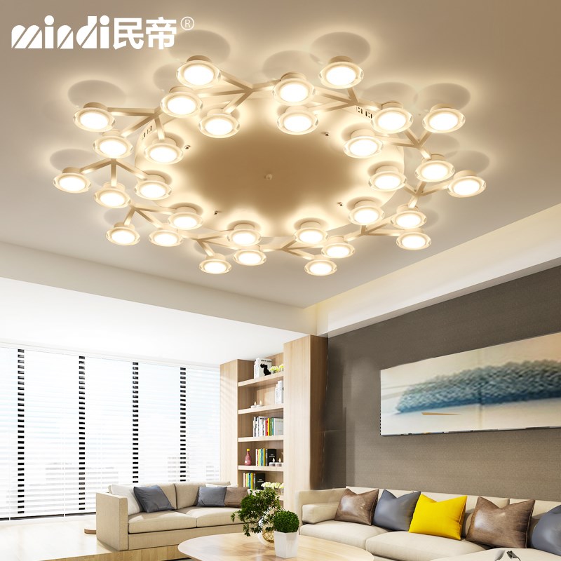 北欧客厅灯后现代简约大气创意个性餐厅卧室灯繁R星梅花艺术吸顶