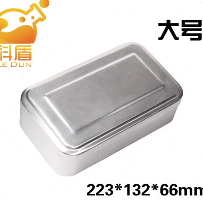 老式铝饭盒大号  22.3*13.3*6.6cm 厚度0.8mm 做工较为粗糙
