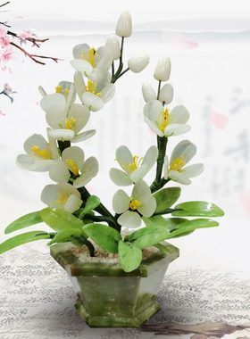 玉雕玉石工艺品客厅家居饰品玉器博古架盆景餐厅现代中国风摆件