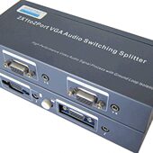 HT1112S E浩泰VGA隔离器VGA音频切换分配器消横纹抗抖动闪屏干扰