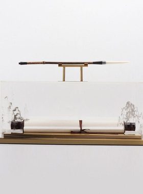 新中式毛笔创意客厅书房家居摆件样板房间办公桌酒柜玄关软装饰品