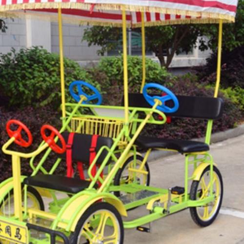 休闲马双人三人四人四轮自行车旅游观光车联排自行车景区观光车