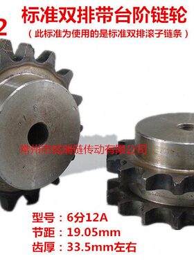 12A6分双排10齿/12/13/15/18/20/23/24/30/32齿工业链轮630链条轮