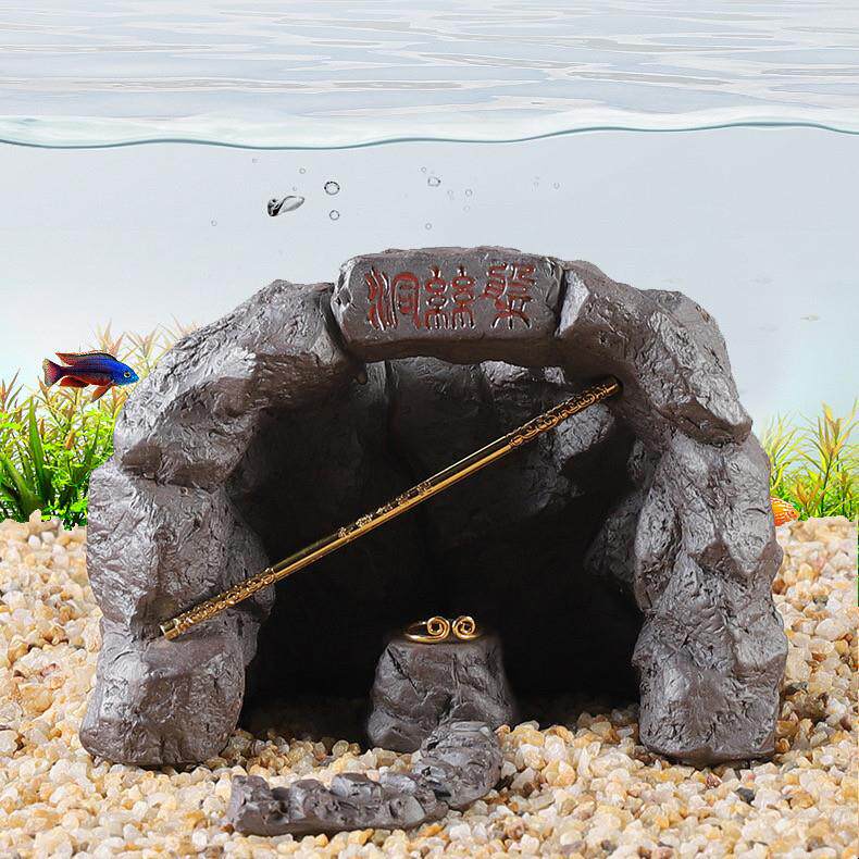 中国风西游鱼缸景观装饰悟空摆件下沉潜水微景观乌龟攀爬平台避洞