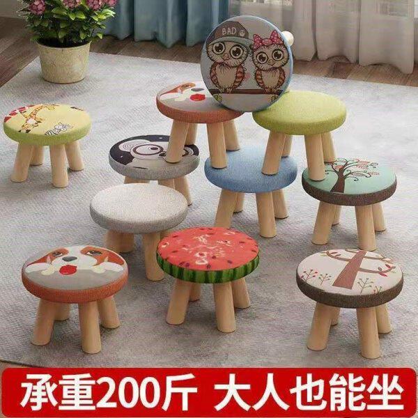 新疆包邮小凳子家用圆凳蘑菇凳创意可爱客厅小板凳子矮凳实木布艺