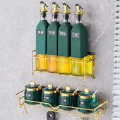 壁挂式 厨房置物收纳架调料瓶调味罐陶瓷调料盒油壶瓶家用组合套装