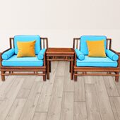 新中式 红木圈椅三件套全实木沙发围椅刺猬紫檀格栅禅意客厅休闲椅