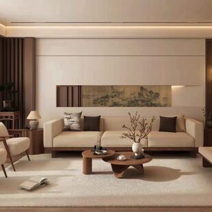 宋氏美学墙纸中古风腰线自粘墙贴横梁贴画卧室床头山水画房梁壁布