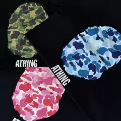 Mzc Shark Abc Camo Big Head Camouflage Short Sleeve Collection Printed Unisex Couple Pure Cotton Short Sleeve T-Shirt
