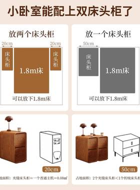 窄极床小头柜户型CQY窄卧室夹缝柜迷你收纳柜免安装小型床边柜
