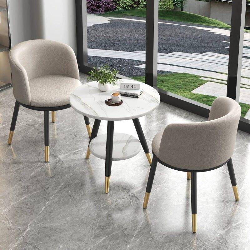 轻奢阳台桌椅三件套网红两椅DDI创桌意休闲桌简约接一待圆组桌套