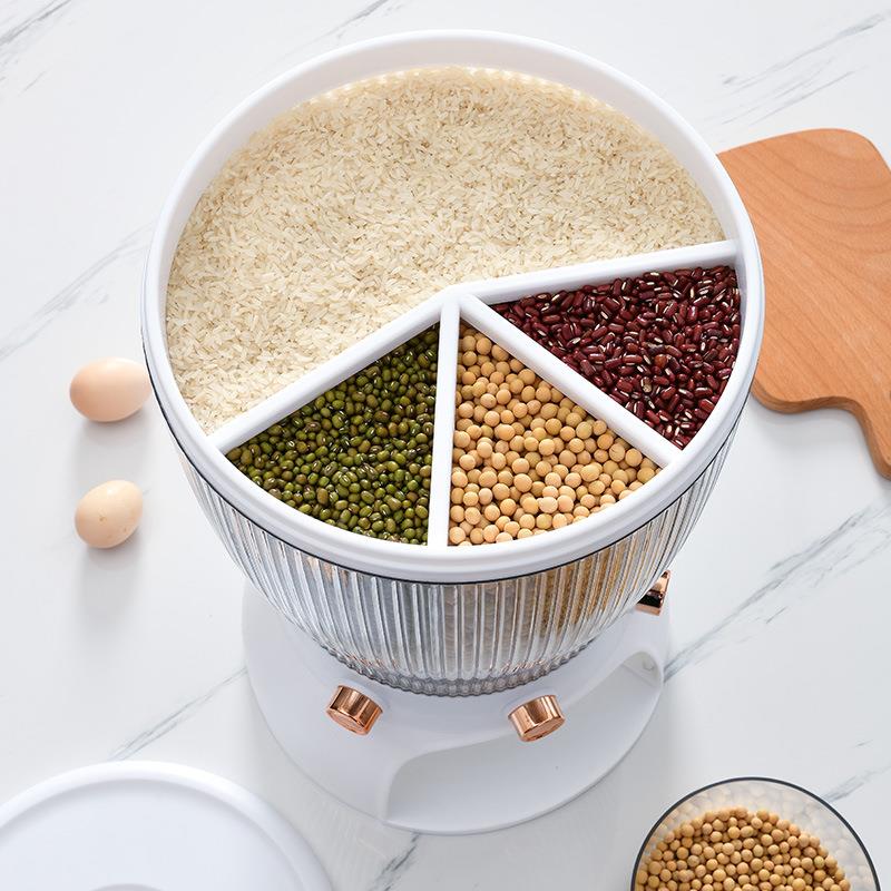 分格米桶2WMS0斤家用厚防虫防潮密封大类粮米收纳加盒分杂厨房装