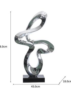 带雕塑摆件样板房客厅玄关电彩视柜落旁地奢展示架酒店轻CAK工艺