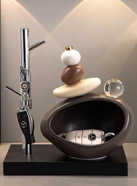 石来运转居钥匙收纳玄关摆件入户欢迎家厅客酒柜ONF电视回柜家装