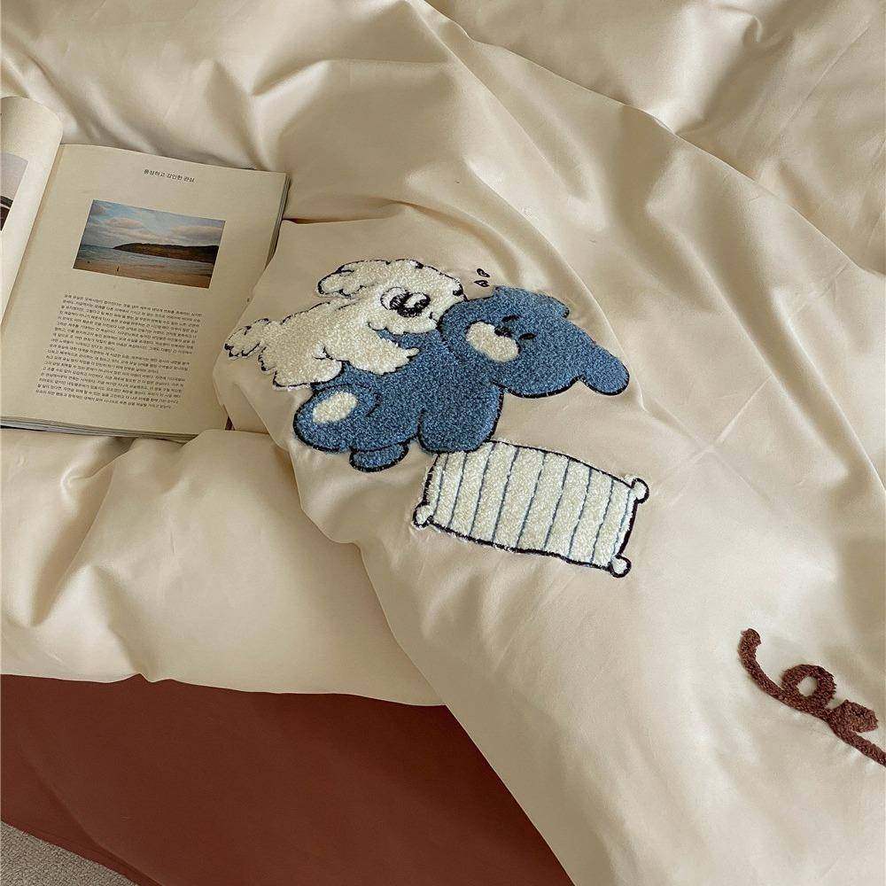 棉磨毛四US套婴儿棉加厚纯棉毛巾绣件全花被套秋冬床保暖单,床上用品,床品套件/四件套/多件套,淘宝优惠券,粉丝福利购,淘宝优惠卷