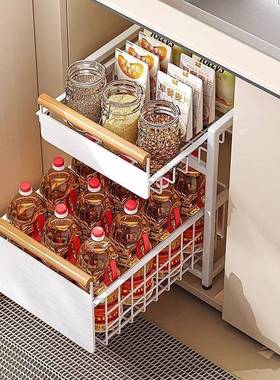 抽蔬菜置MXH物架厨房灶台蔬果纳家筐用简约分层台面屉式储收物整