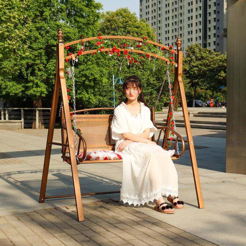 院双人椅秋千家用荡铁艺摇阳台休闲椅ouv欧庭式摇篮椅室内儿童秋