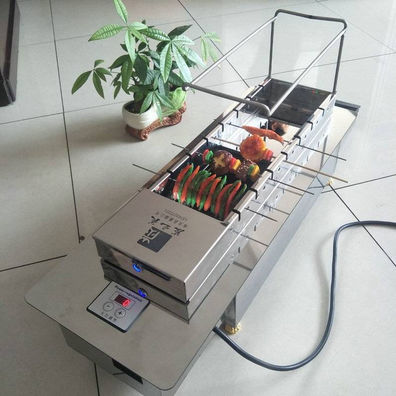 电烧烤炉竹签钢签两用烤串机烧烤架商用无烟碳烤炉快速加热烧烤机