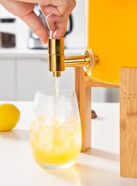 耐高温带龙头冷壶玻饮果汁璃冰箱竹家用饮水水桶餐厅SH-008凉水罐