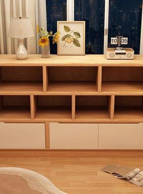 实木柜书柜落地置物厅FHA架一体墙家用客靠收纳柜储物卧室