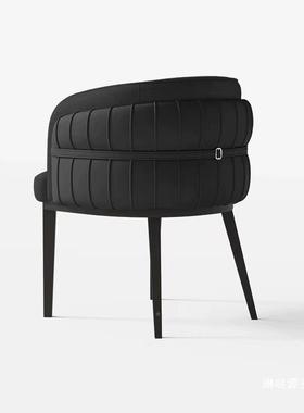 现代简用餐JXC意式轻奢家猫爪皮加厚餐桌椅洽谈椅约椅梳妆书桌椅