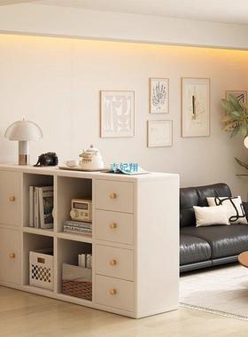 实木书柜落地置物柜厅隔断柜客子发边旁UJM侧柜靠沙墙储物柜家用