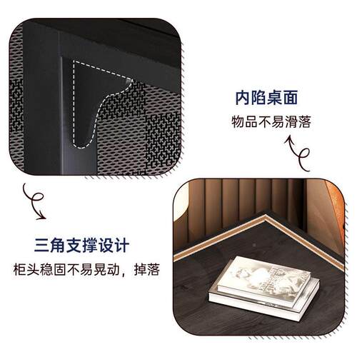 床头柜代简酒店艺现感创意床头置术物架卧室约意式轻奢床ZCV边柜