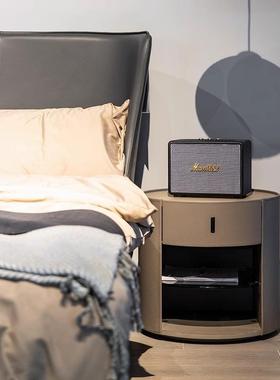 室SRKYQ鞍-M73#意6式极简圆形床头柜马皮TJSRKYQ-高端设计师卧米