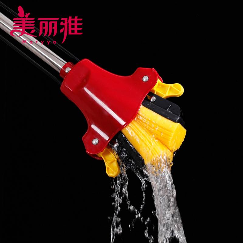 美丽雅 双飞燕胶棉地拖 4面挤水拖把 对折挤水地拖 百货