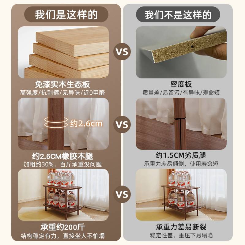 实木沙发边几客厅双层小茶几现代简约家用小户型置物架简易小桌子
