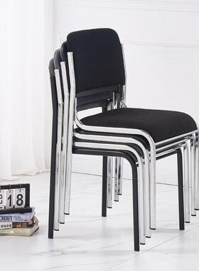 简空约结扶实耐用办公员工椅子四腿省间可KHA摞靠椅背无手会议室
