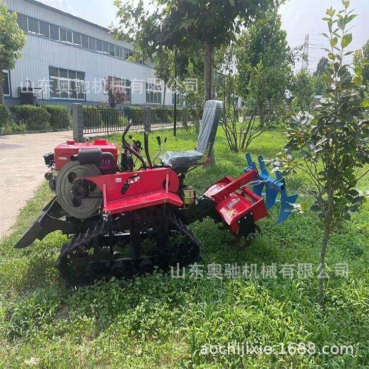 履挖带掘耕HBM机 山地陵荒坡旋耕地机 履带微耕机丘开沟器