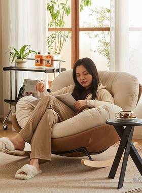 厅奶油风客摇椅成人阳台家轻用摇休闲躺椅奢卧室单人懒VMF人沙发网红