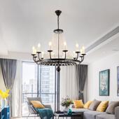 意楼梯法蜡式 亿9390大灯饰美式 水晶吊灯圆形大厅复室式 烛餐厅卧创