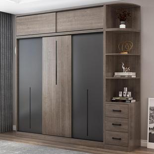 现代简约儿衣柜家用型卧室169推拉门实用童易收纳柜子小简户板木