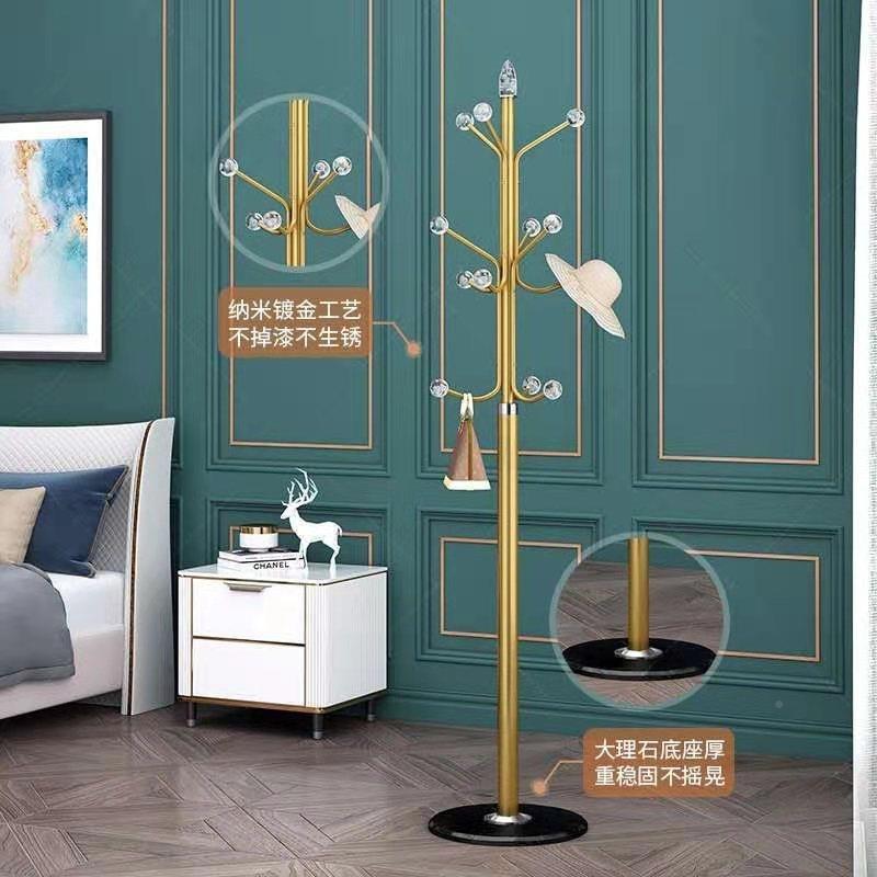 不锈架钢衣帽架卧轻室大理石落RNR地挂衣架奢家用简置易铁艺物挂