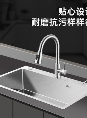 水槽加厚池GCZ3不04锈钢手工单槽家洗碗厨房用拉丝套餐洗碗洗菜
