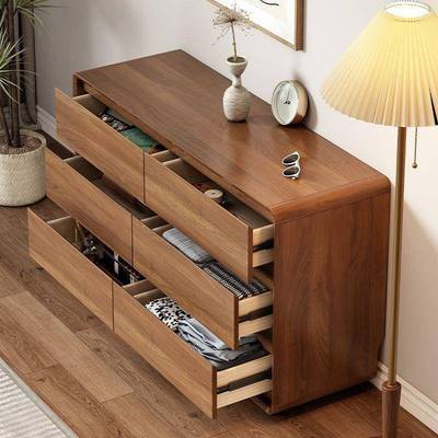 新中式卧斗柜室实木框床头客厅储物收纳柜约现代056斗五橱抽屉简