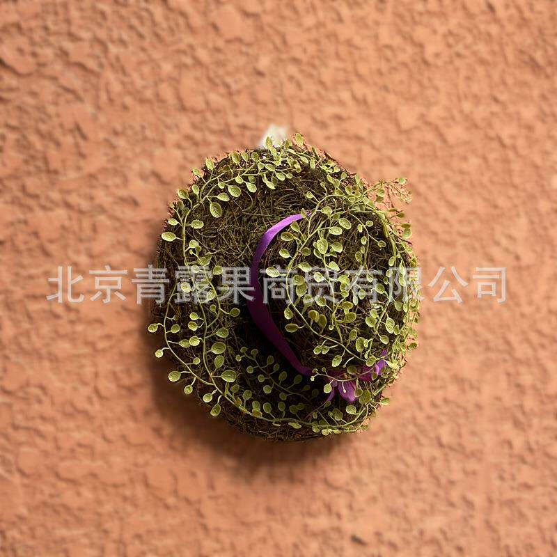 仿真壁挂树装饰创意花环叶挂件铁艺蝴蝶帽墙饰草BAA壁饰庭院花园