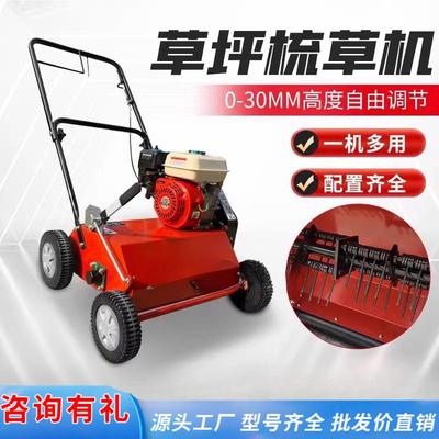 手推式口草坪清扫机 电792动背负驾刷草小型二程冲出座汽油梳草机