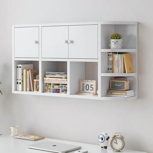 实木挂墙卧悬书架空式置架物免打孔网红吊柜室壁挂VUB式家用墙上