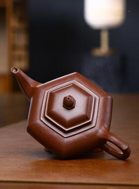 六泡方樱壶原矿笑紫粗泥砂宜兴紫紫砂壶砂壶全纯手工茶壶大容量茶