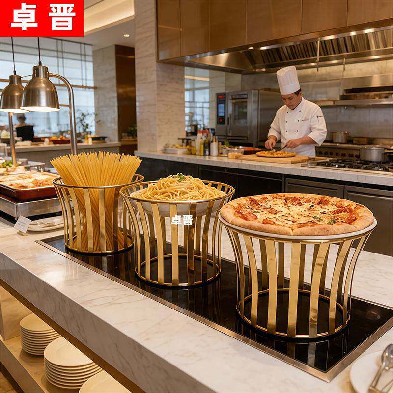 不锈钢方点形自助餐架搁架水ESQ果甜盘心架刺身架品自助餐展用具