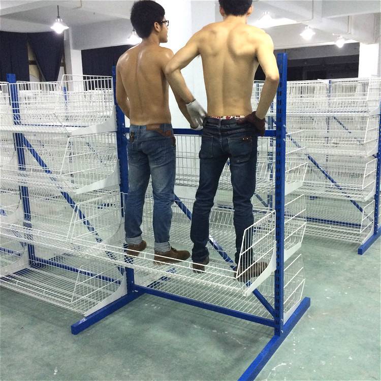 电商仓库服装货架超市斜口篮货架分隔货架斜口架服装网格货架