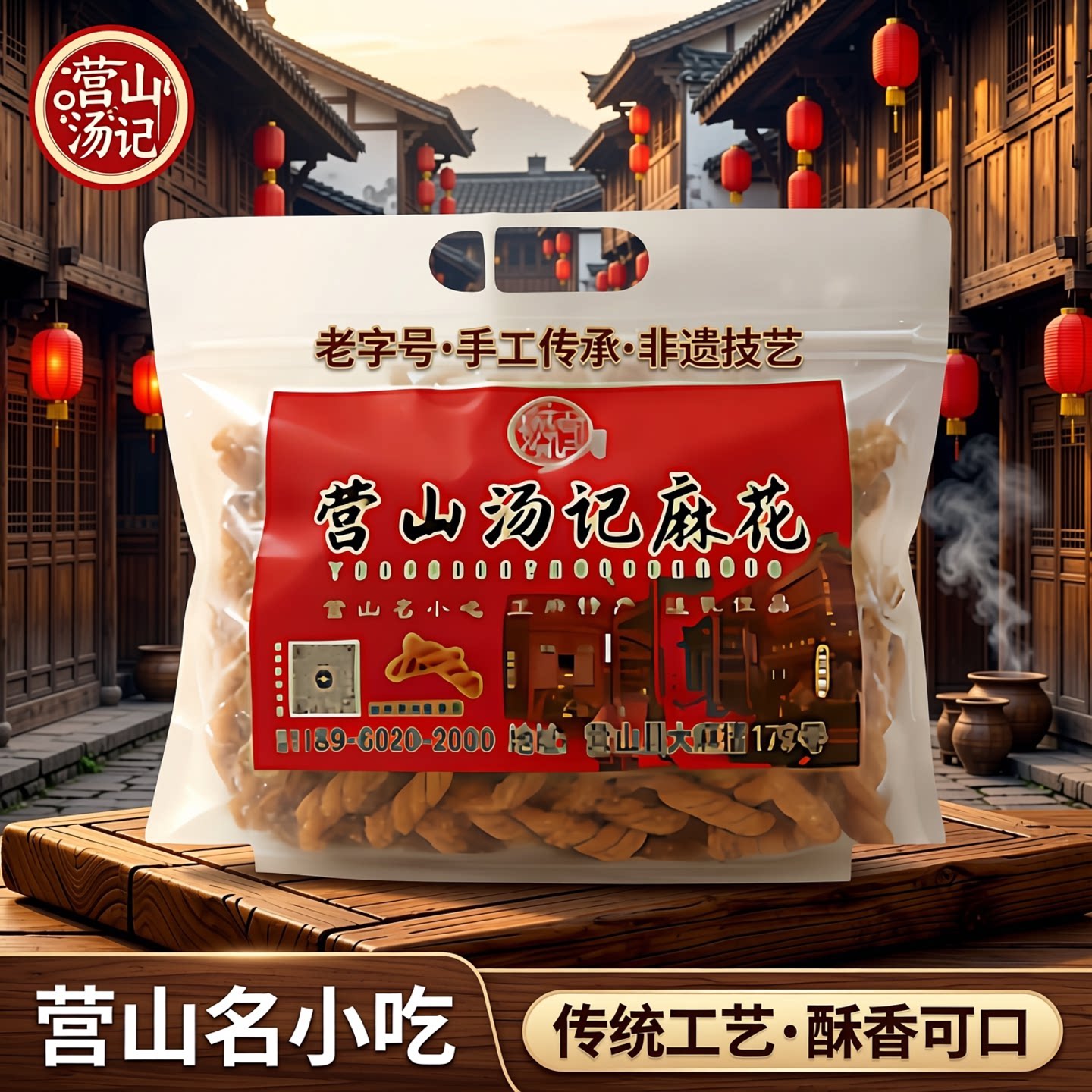 营山特产营山汤记麻花手工传统工艺老字号名小吃袋装零食酥香可口