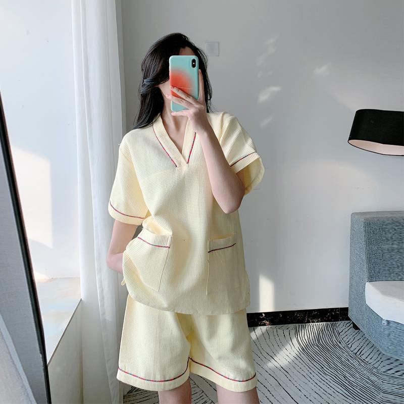 A524汗蒸服女款纯棉洋气情侣厚款韩版可爱个性男浴服桑拿服足