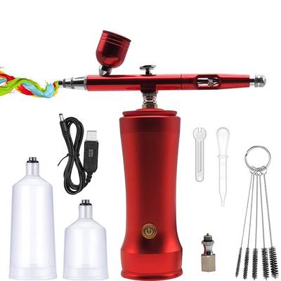 eaby亚马逊热销模型喷漆上色便携充电式迷你电动小喷笔气泵套装