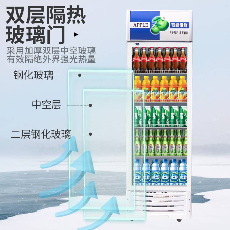 冷藏展示柜单门饮料柜商用双开门保鲜柜立式三门啤酒冰柜冰箱超市